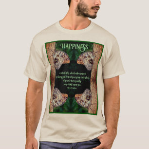 Happiness Brown Butterfly Inspirational Quote T-Shirt
