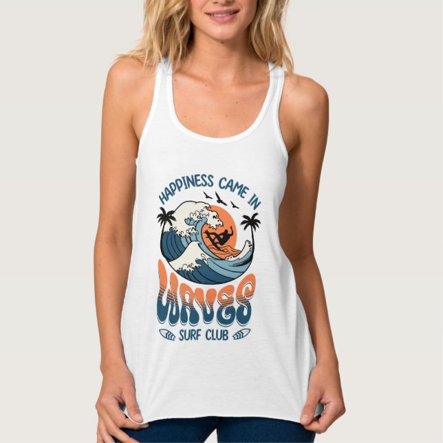 Happiness Came In Waves Summer  Singlet (Front)