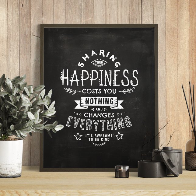 Happiness Changes Everything Inspirational Quote Poster (Happiness Changes Everything Inspirational Quote Poster)