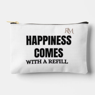 Happiness Comes With a Refill Funny Coffee Design Accessory Pouch