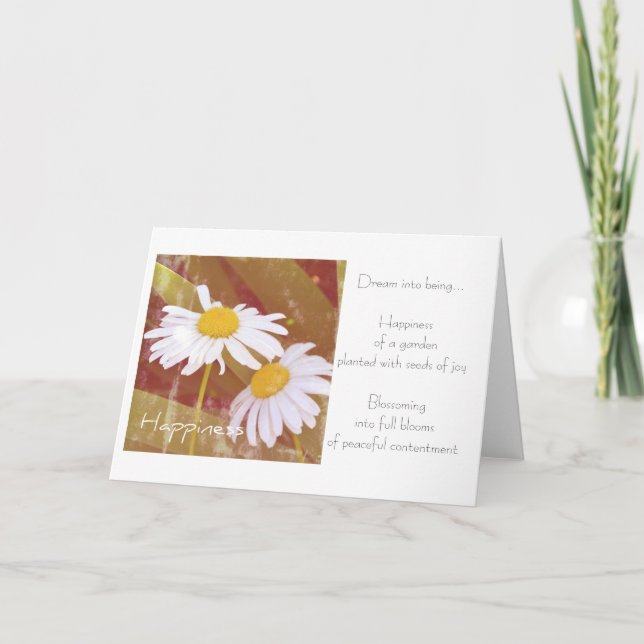 Happiness Daisies Poem Card (Front)