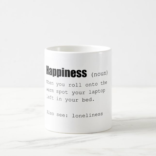 Happiness Definition Funny Coffee Mug (Center)