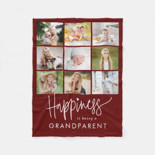 Happiness Editable Color Photo Collage Blanket