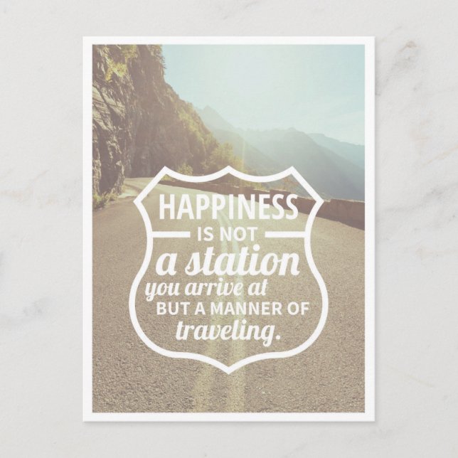 Happiness Encouragement Success Life Tips QuoteArt Postcard (Front)
