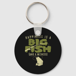 Happiness Fish Witness Big Fishing Fisherman Angle Key Ring