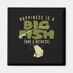 Happiness Fish Witness Big Fishing Fisherman Angle Magnet