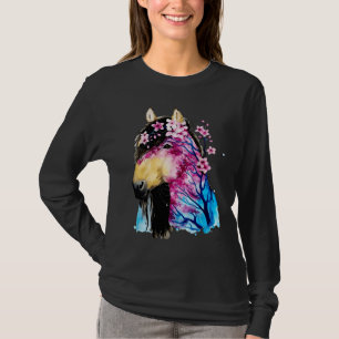 Happiness Floral Horse Watercolor Retro Farm Anima T-Shirt