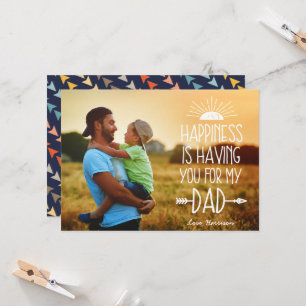 Happiness Full Photo Father's Day Flat Card