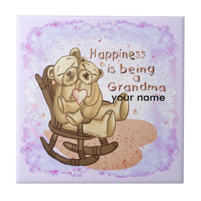 Happiness Grandma  Tile (Front)