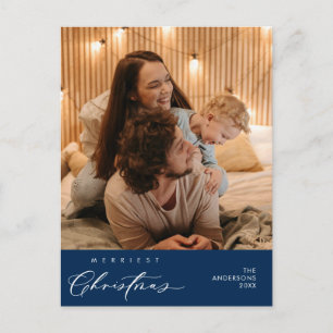 Happiness Greeting Merriest Christmas Family Photo Postcard