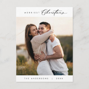 Happiness Greeting Merriest Christmas Family Photo Postcard