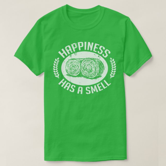 HAPPINESS HAS A SMELL white T-Shirt (Design Front)