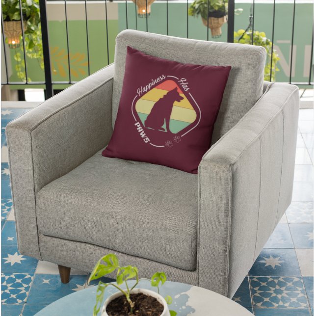 Happiness Has Paws Design Cushion (Creator Uploaded)