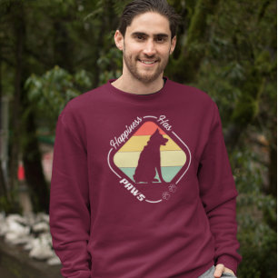 Happiness Has Paws Design Sweatshirt