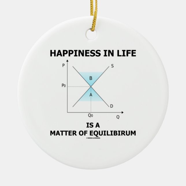 Happiness In Life Is A Matter Of Equilibrium Ceramic Tree Decoration (Front)