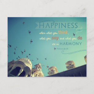 "Happiness" - inspirational quote postcard