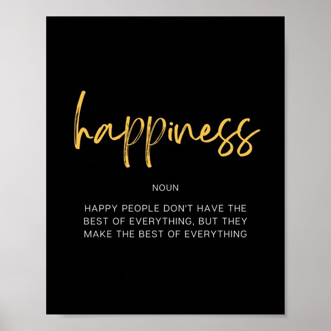 Happiness Inspiring Quote Poster (Front)