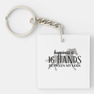 Happiness is 16 HANDS Between My Legs Accent Pillo Key Ring