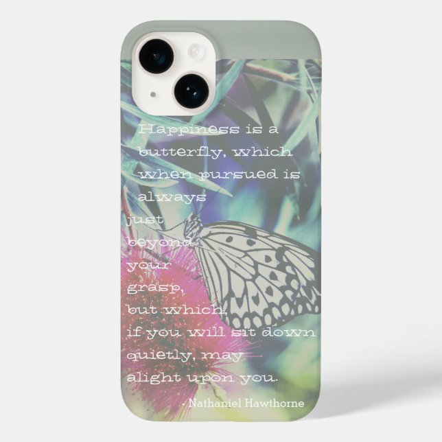 Happiness is a Butterfly - Inspiring Quote Case-Mate iPhone Case (Back)