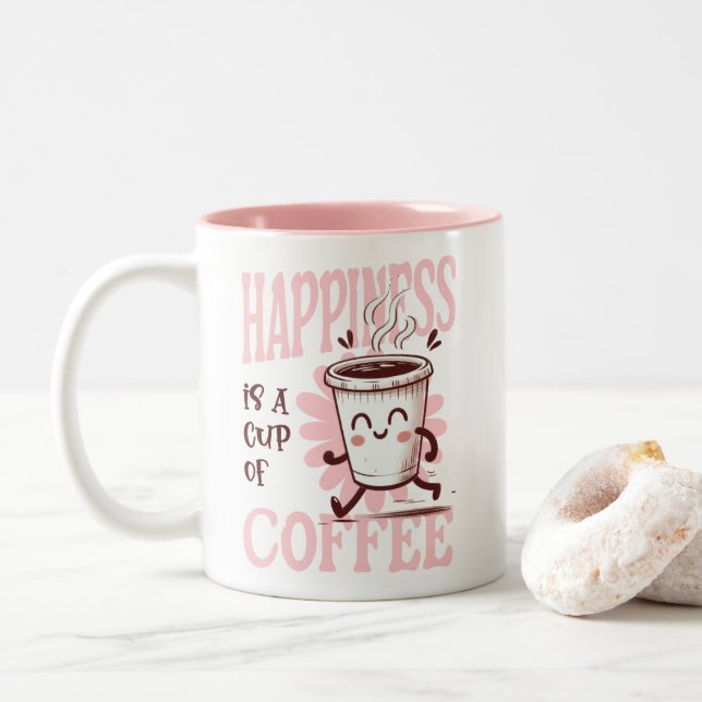 Happiness is a Cup of Coffee Retro (With Donut)