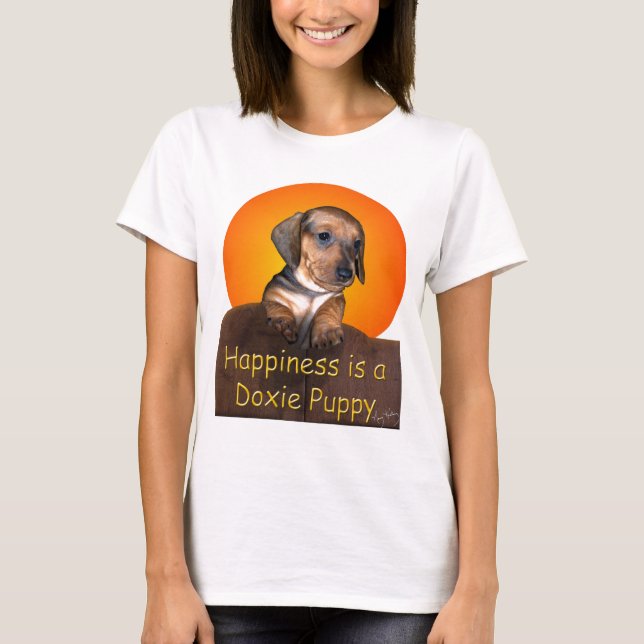 Happiness is a Dachshund Puppy T-Shirt (Front)