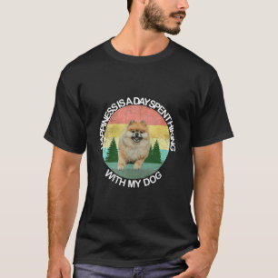 Happiness Is A Day Spent Hiking With My Dog Pomera T-Shirt