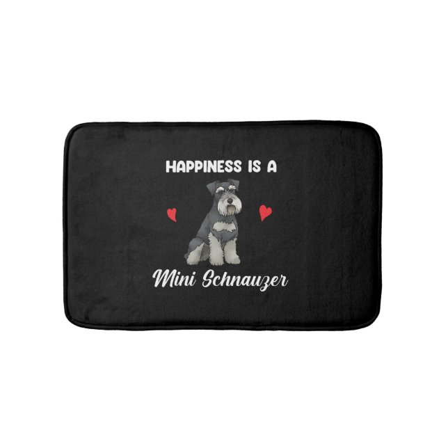 Happiness Is A Mini Schnauzer Bath Mat (Front)