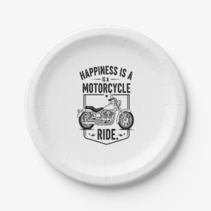 Happiness is a Motorcycle Ride.jpg Paper Plate