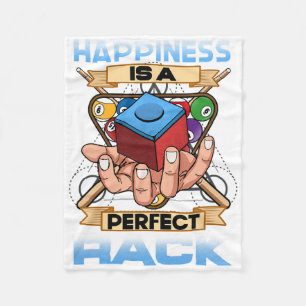 Happiness Is A Perfect Rack I Pool Billiards Playe Fleece Blanket