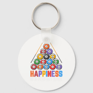 Happiness Is A Perfect Rack - Snooker Pool Player Key Ring