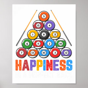 Happiness Is A Perfect Rack - Snooker Pool Player Poster