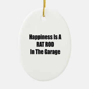 Happiness Is A Rat Rod In The Garage Ceramic Tree Decoration