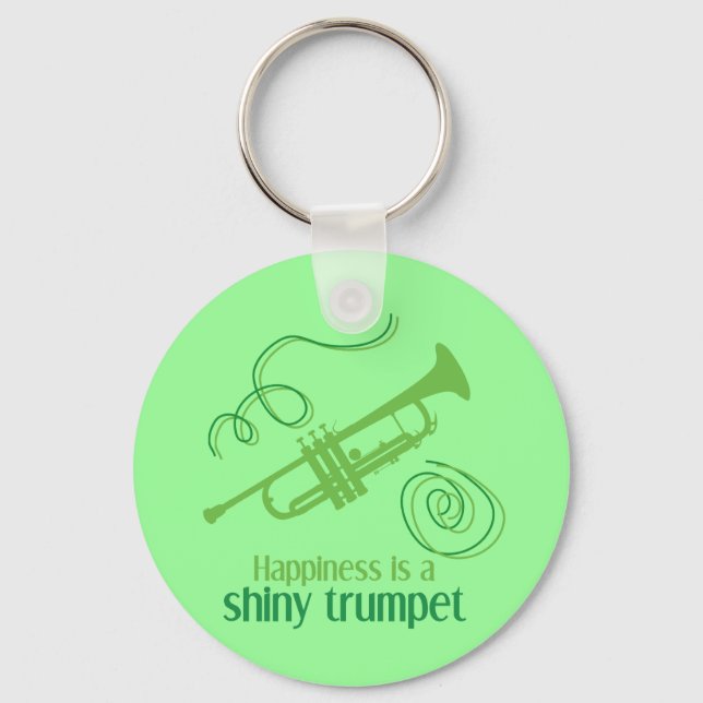 Happiness is a Shiny Trumpet Key Ring (Front)