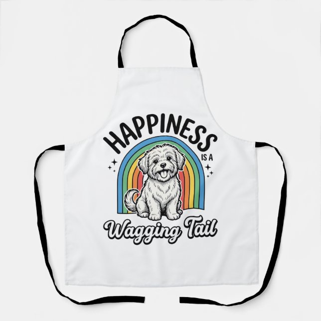 Happiness Is a Wagging Tail Dog Lover Design_1 Apron (Front)
