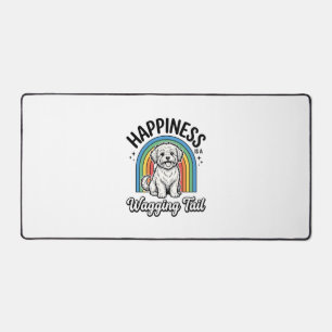 Happiness Is a Wagging Tail Dog Lover Design_1 Desk Mat