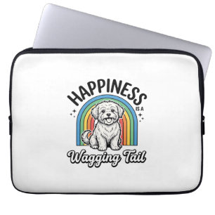 Happiness Is a Wagging Tail Dog Lover Design_1 Laptop Sleeve