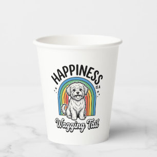 Happiness Is a Wagging Tail Dog Lover Design_1 Paper Cups