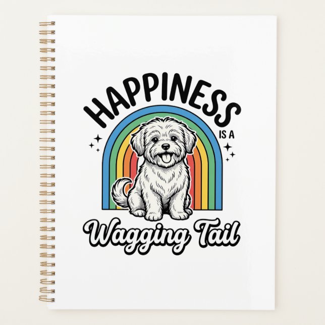 Happiness Is a Wagging Tail Dog Lover Design_1 Planner (Front)