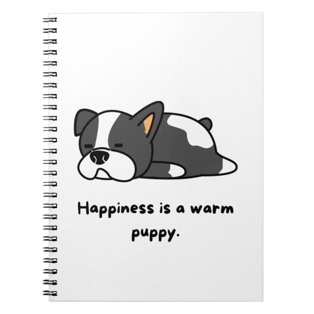 happiness is a warm puppy notebook (Front)
