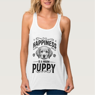 Happiness Is A Warm Puppy Vintage Dog Shirt Design