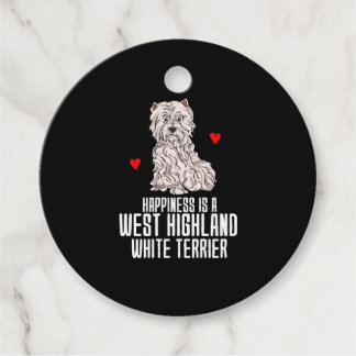 Happiness Is A West Highland White Terrier Favour Tags