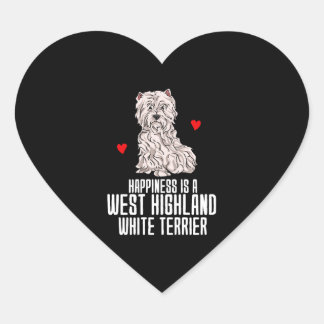 Happiness Is A West Highland White Terrier Heart Sticker