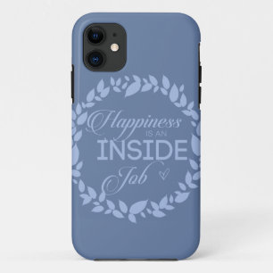 Happiness Is An Inside Job Blue Wreath Case-Mate iPhone Case