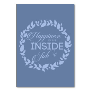 Happiness Is An Inside Job Blue Wreath Table Numbe Table Number
