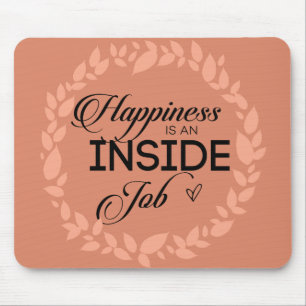 Happiness Is An Inside Job Blush Wreath Mouse Pad