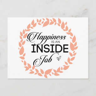 Happiness Is An Inside Job Wreath Postcard