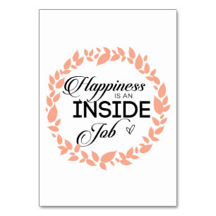 Happiness Is An Inside Job Wreath Table Number
