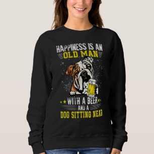 Happiness Is An Old Man With A Beer And Cute Engli Sweatshirt