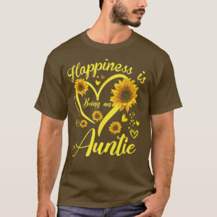 Happiness Is Being A Auntie Sunflower Mothers Day  T-Shirt
