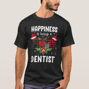 Happiness Is Being A Dentist Buffalo Plaid Teeth C T-Shirt